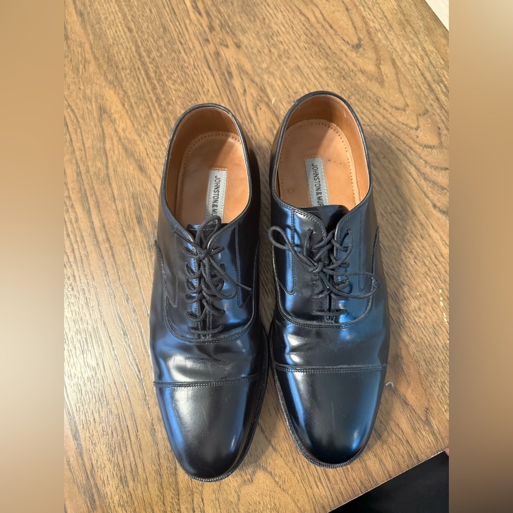 Johnston & Murphy Black Dress Shoes, Size 12